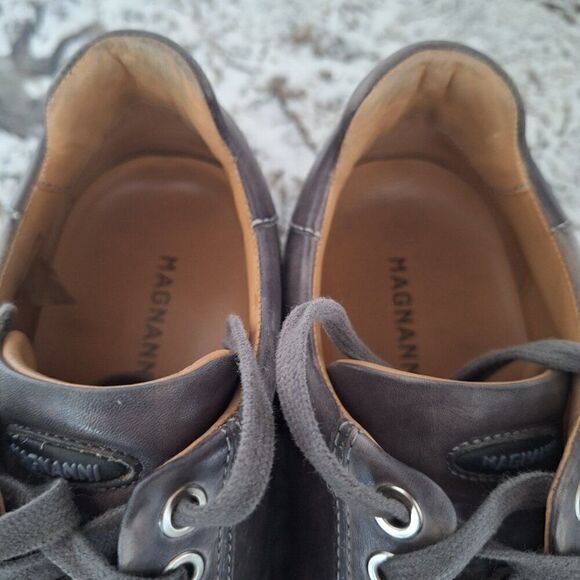 MAGNANNI Cristian Sneakers Leather Lace Up Vamp Round Toe Rubber Sole Gray 8.5‎ - Picture 6 of 10